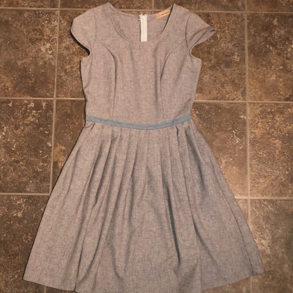 grey pleated dress